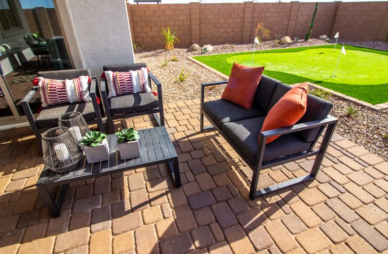 Paver patio with outdoor furniture